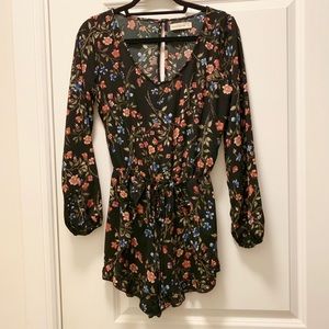 Long Sleeve Floral Romper